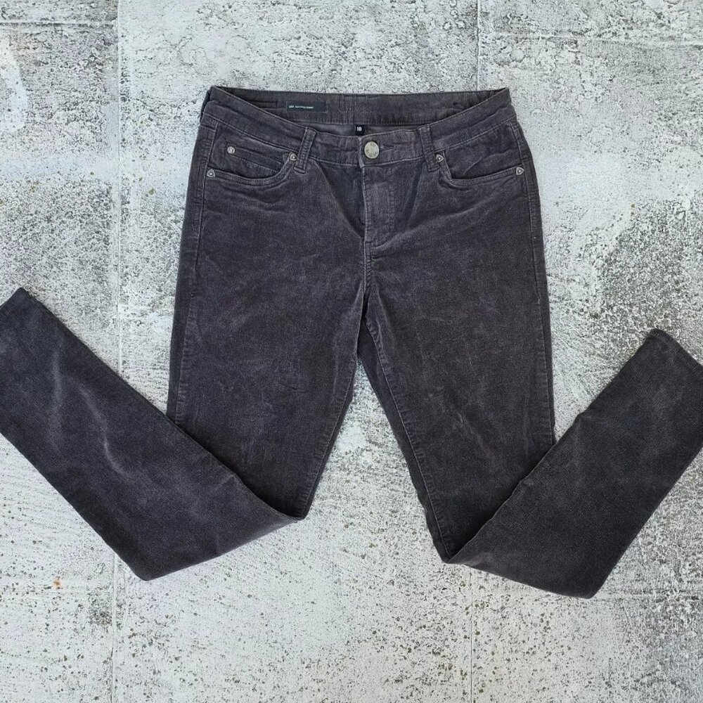 Kut from Kloth Women Pant Corduroy MIA TOOTHPICK Skinny Dark Brown Jeans Size 10